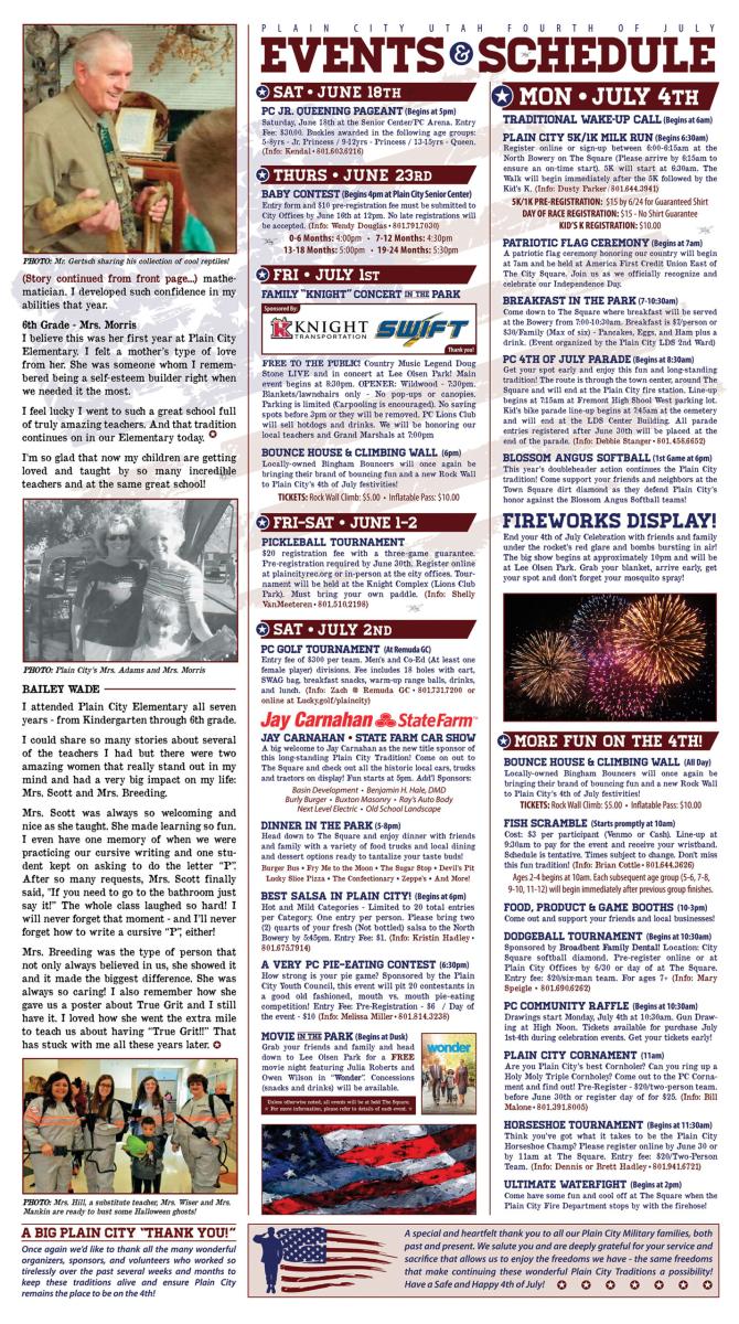 Fourth of July Events &amp; Schedule